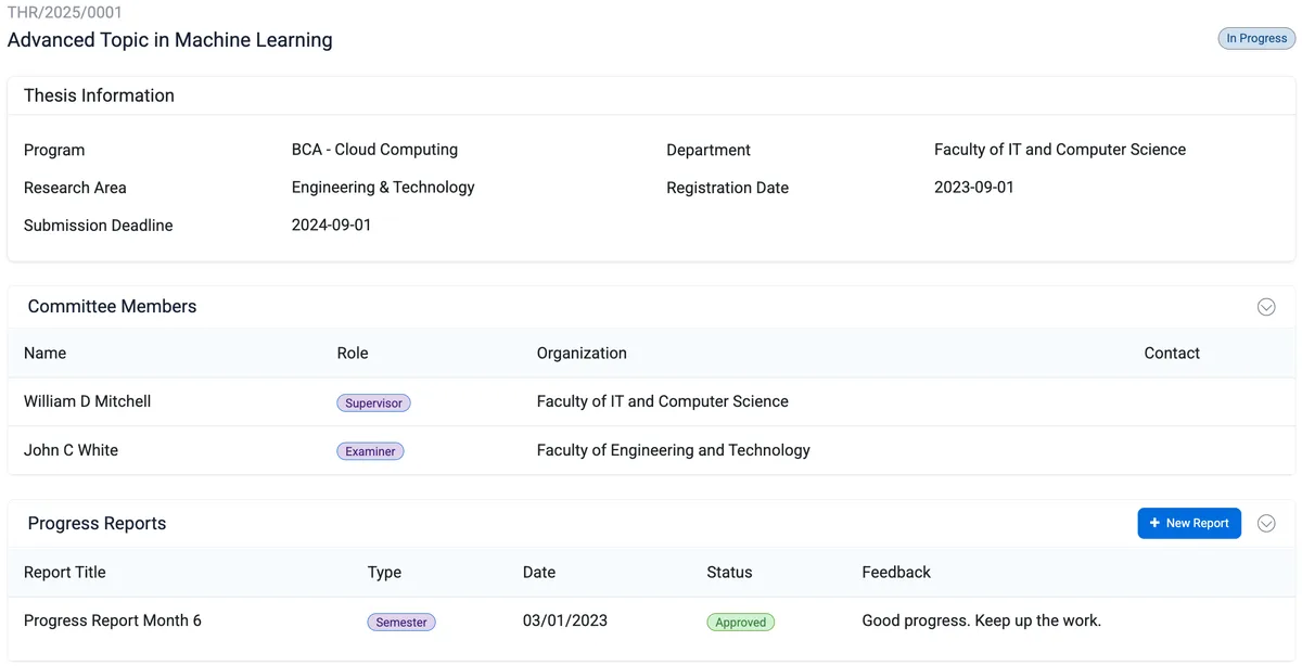 Thesis Management banner